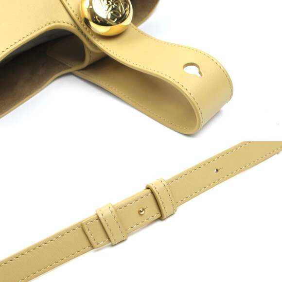 LOEWE Pebble Bucket Mini 2-Way Shoulder Bag, Dark Butter Beige (AANBBBMX01 87... - Picture 5 of 7